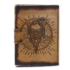Leather Pentagon & Skull with Burns Detail Notebook (7x5") product image 9