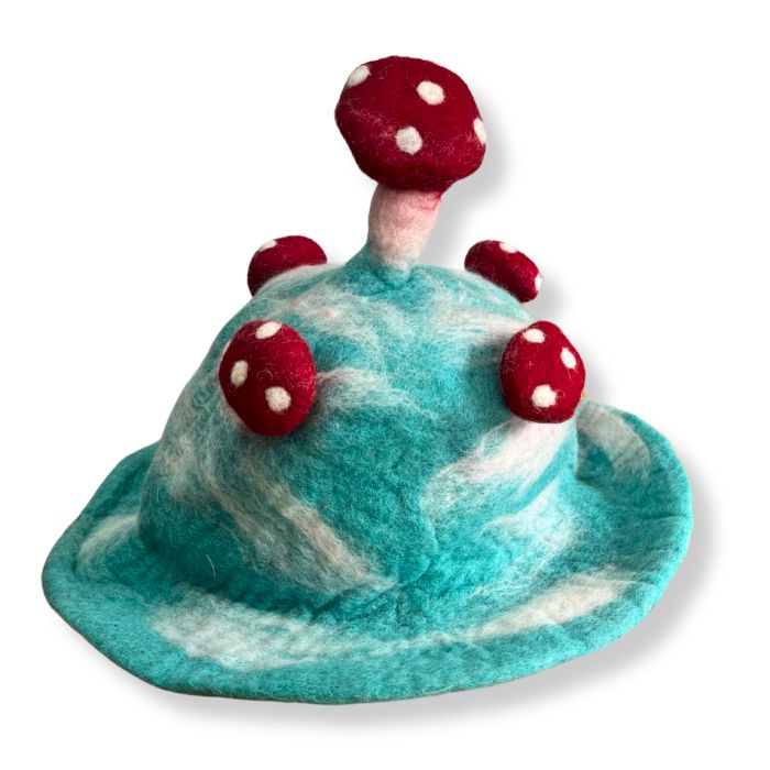 Felted Mushroom Hat - Lost in a Sky Blue product image