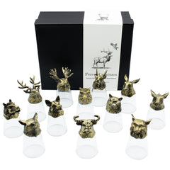 Gift Set of 12 Bottom Up Shot Glasses (25ml) - Forest & Mystical Creatures - Antique Bronze product image 17