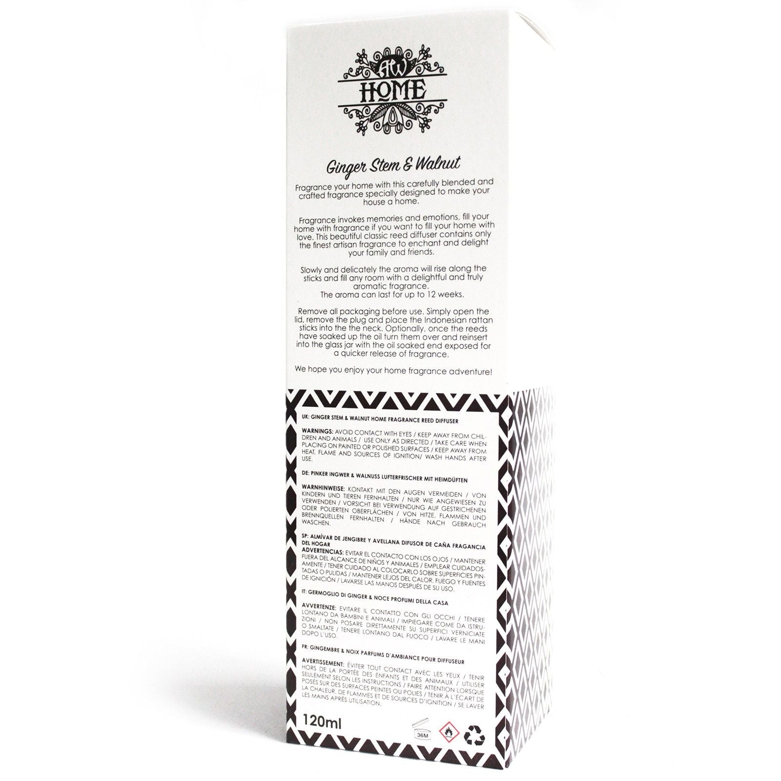 120ml Reed Diffuser - Ginger Stem & Walnut product image