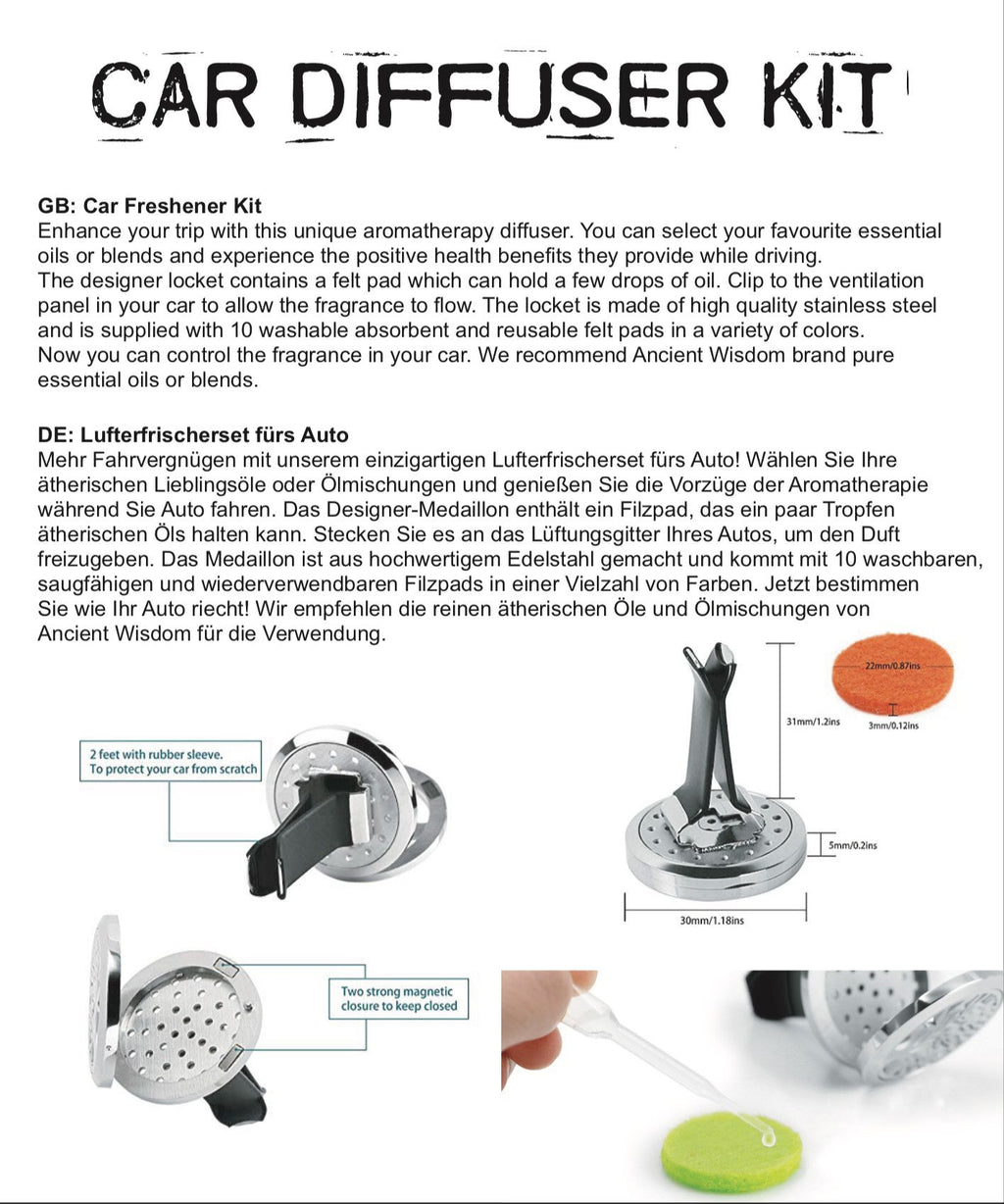 Car Diffuser Kit - Pewter Yoga Chakra - 30mm product image 2
