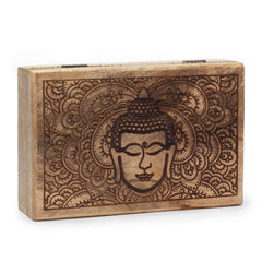 Big Rectangle Box 21.5x14x6.3cm - Buddha Face Black Engraved product image 2