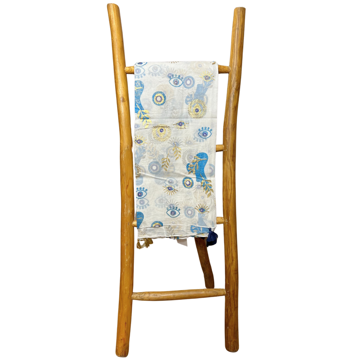Nomad Sari Pareo – White, Blue & Gold Evil Eye Print product image 3