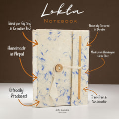 Lokta Mixed Blue Cotton Notebook – Medium (15x12cm) – 45 Leaves product image