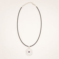 Indian Devotional Pendant - Silver Plated (45cm Cord)- Sun Worship Amethyst product image 2