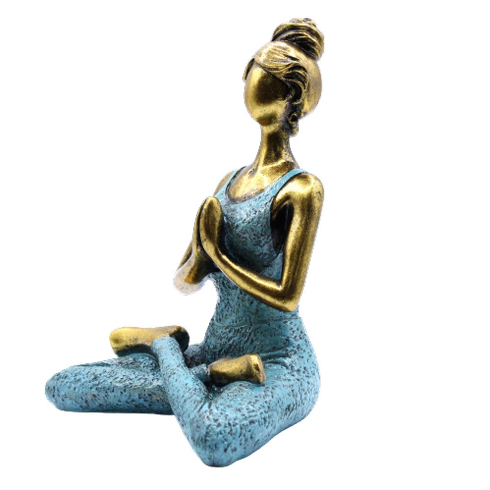 Yoga Lady Figure - Bronze & Turqoise 24cm product image 4
