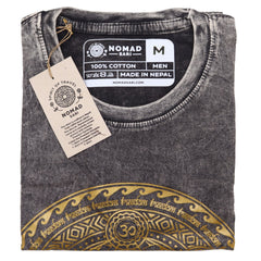 Nomad Sari Stonewashed Cotton T-Shirt – Chakra – Dark Grey – Medium product image 2