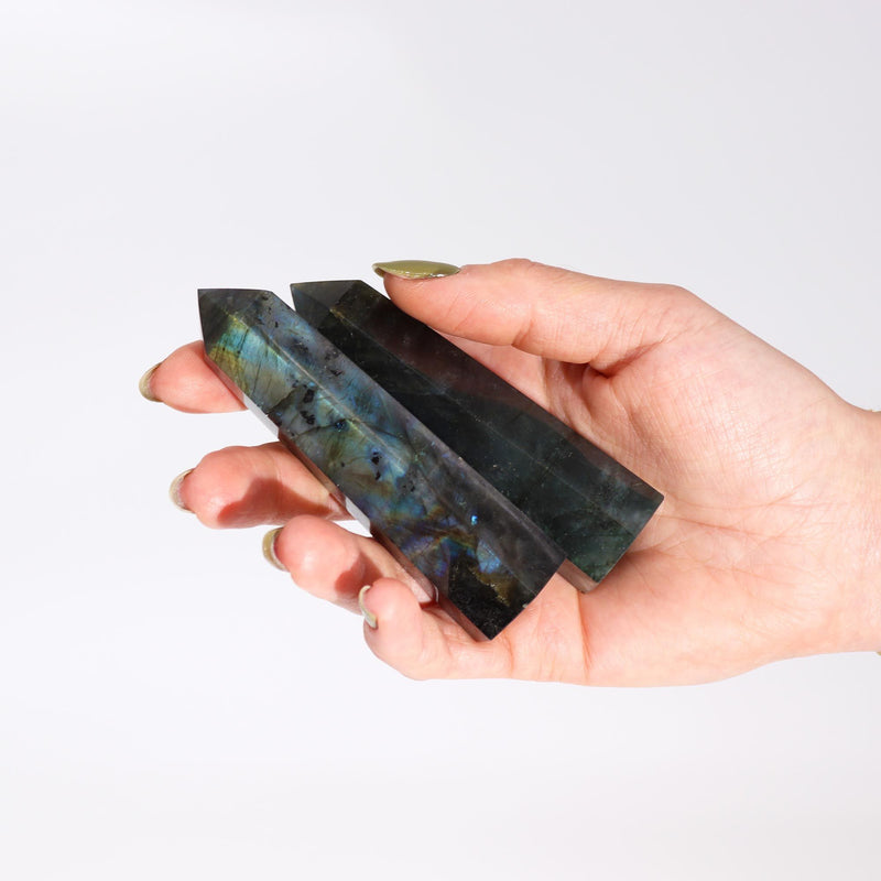 Madagascar Labradorite Point (approx 50-65gm 100x28mm) product image