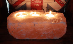 Natural Salt Candle Holder - 3 holes product image 3