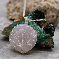 Tree of Life Gemstone Necklace - Rose Quartz product image 2