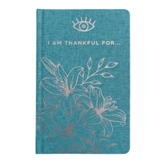Blue Gratitude Journal with Silver Lining - 120 pages - I am Thankful For product image