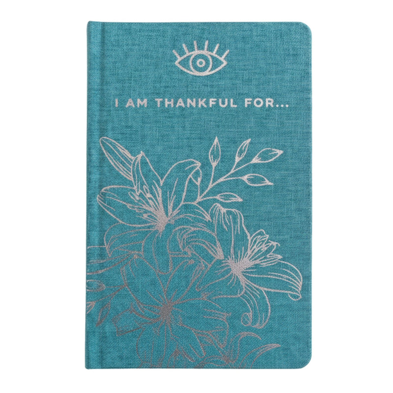 Blue Gratitude Journal with Silver Lining - 120 pages - I am Thankful For product image