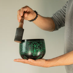 Cauldron Singing Bowl - Magic Mushroom - Green (15cm) product image 8