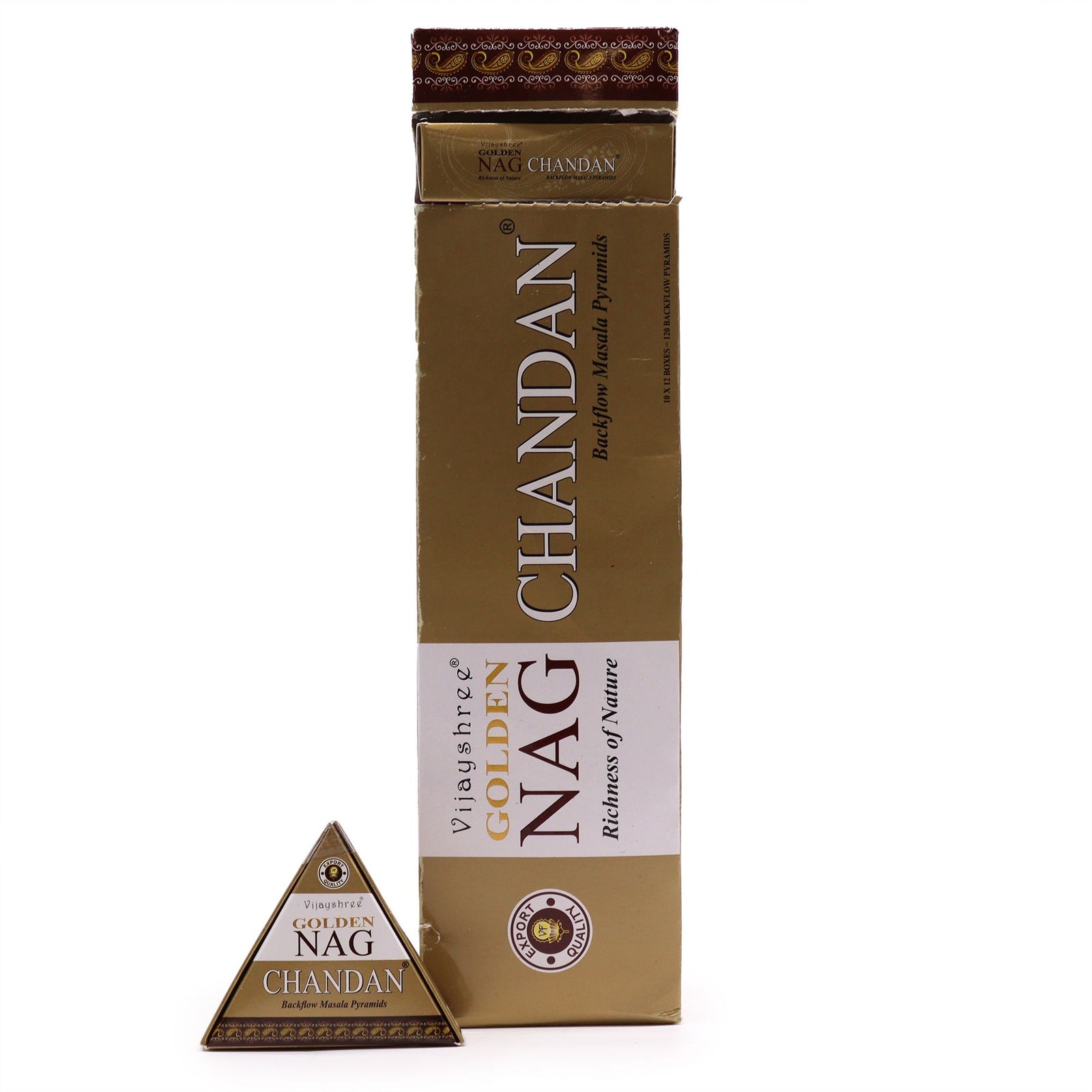 42g Jumbo Golden Nag - Chandan Backflow Incense Cones product image