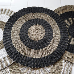 Round Seagrass Black & Tan - Circles - 1m product image 3