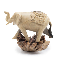 Handmade Parasite Wood Art Carving - Elephant Walking product image 3