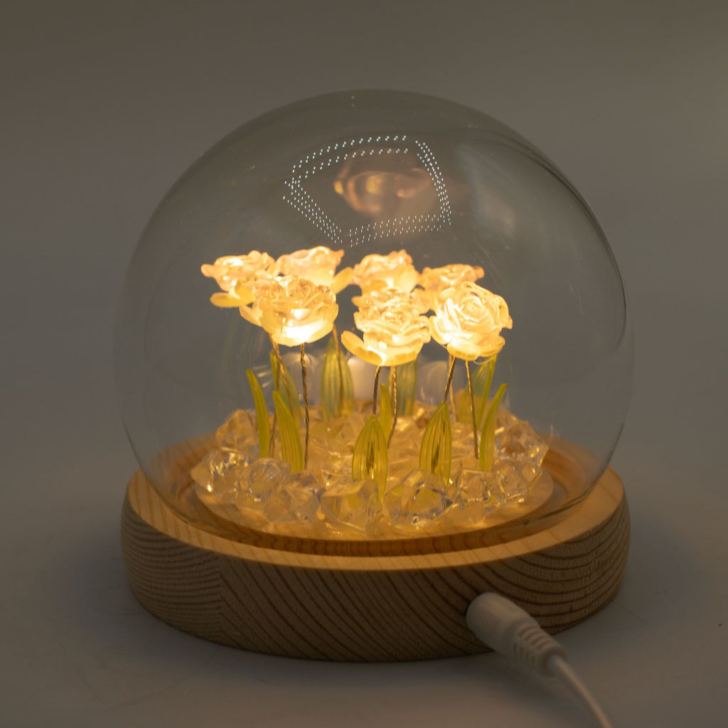 Floral Glow Garden Dome - 10 Pink Roses - LED USB product image 7