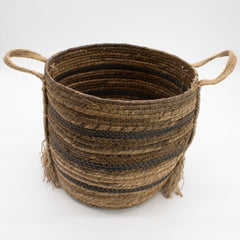 Bananna Leaf & Seagrass Large Baskets - Natural Browns- Set of 3 product image 3
