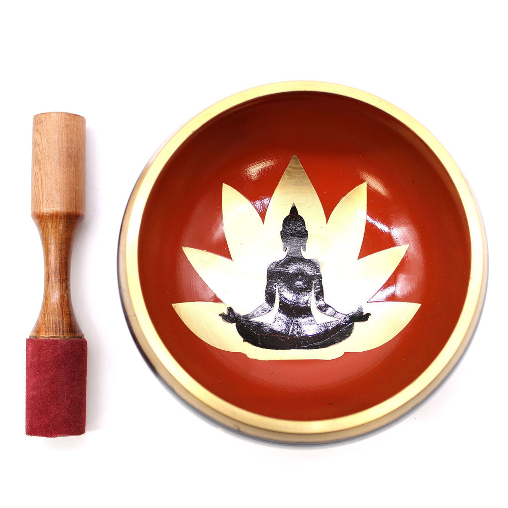 Lrg Buddha Singing Bowl Set- Black/Orange 14cm product image 4