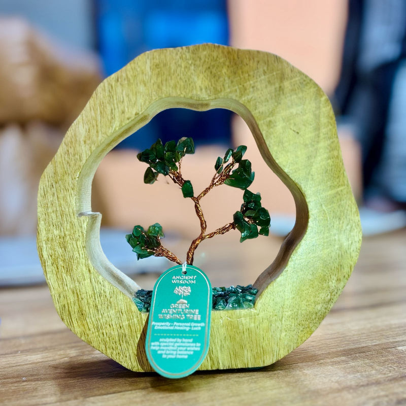Gemstone Tree Garden - Mango Wood Ring - Green Aventurine - 60 chipstones product image