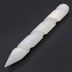 Selenite Spiral Wands - 16 cm (Point One Ends) product image 2