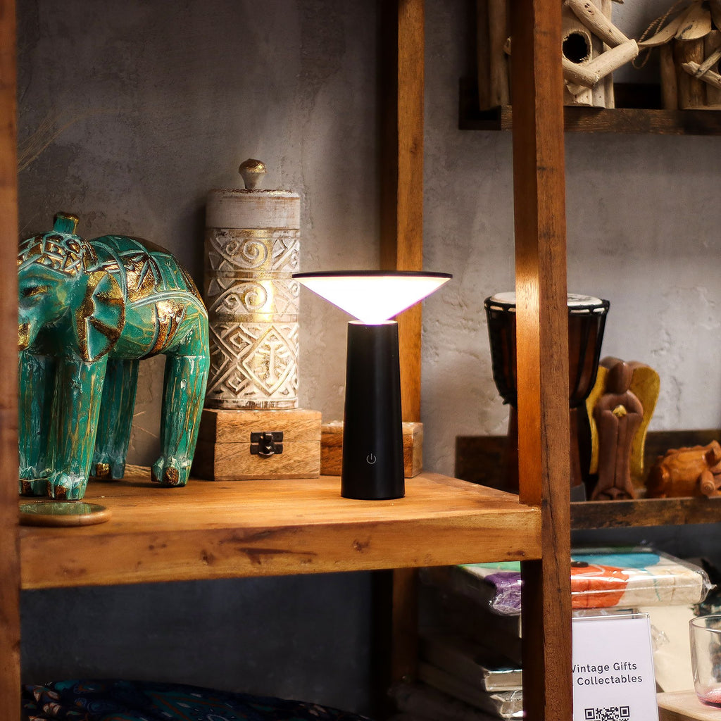 Touch Lamp - Black Mushroom- adjustable - pattern light USB (C) - Rechargable (2000 Watt) - product image 5