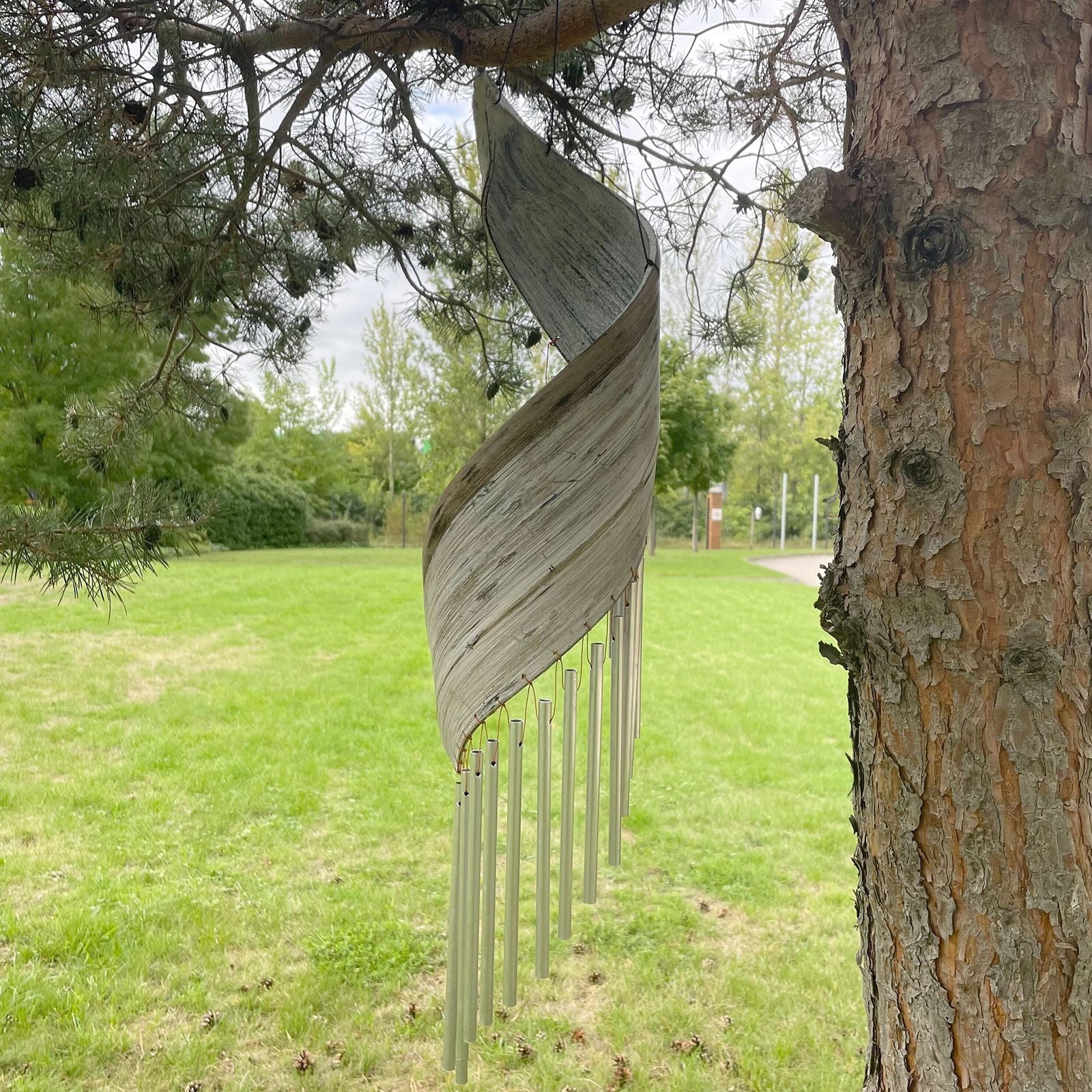 Coconut Leaf Wind Chimes - Whitewash product image