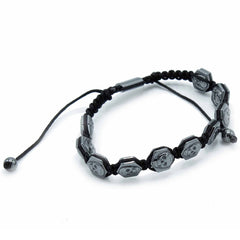 Magnetic Hematite Shamballa Bracelet - Hexagon Skulls product image