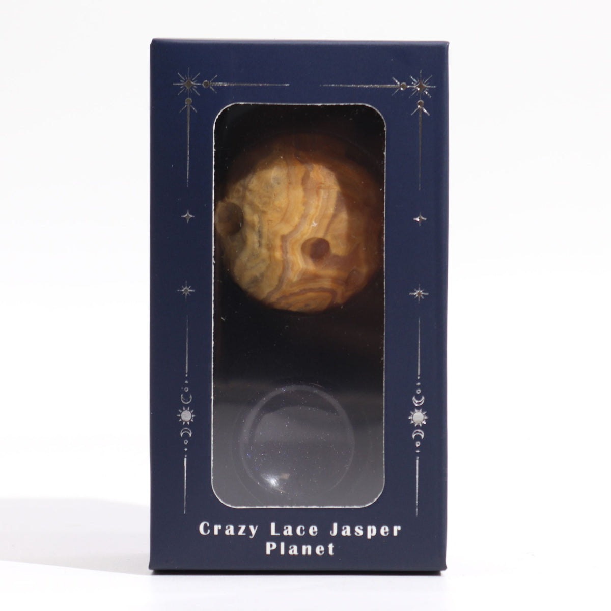 Crazy Lace Jasper Planet on a Sola Goldstone Stand (MERCURY) product image 4