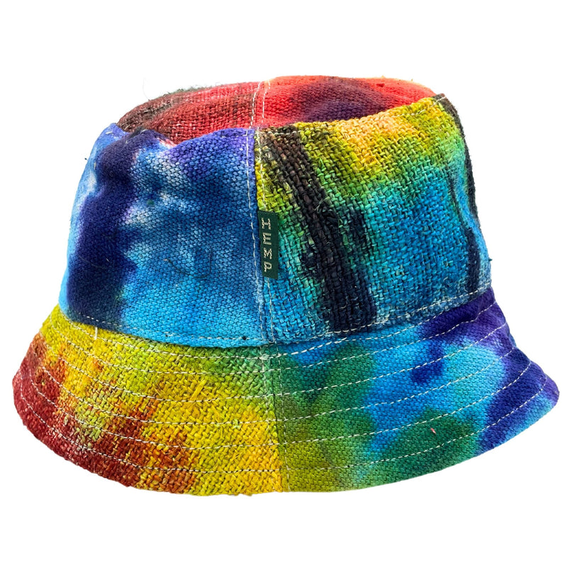 Patched Hemp & Cotton Boho Festival Hat - Tiedye product image