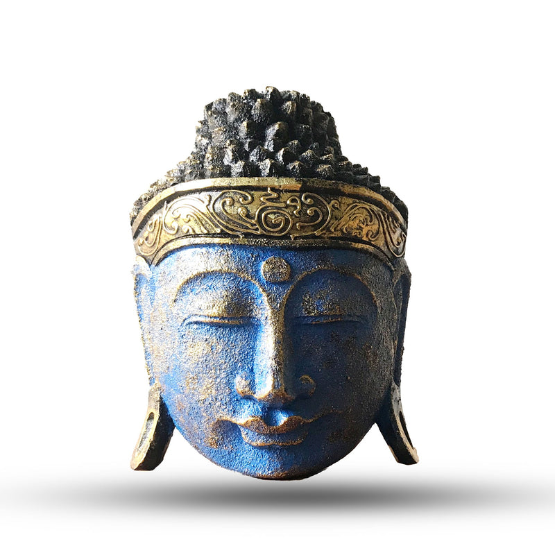 Home Decoration Buddha Head - 25cm - Blue Shine Finish product image