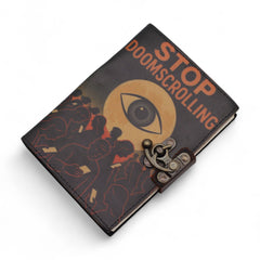 Leather Printed Notebook – Stop Doom Scrolling - 17.8x12.7 cm product image 3