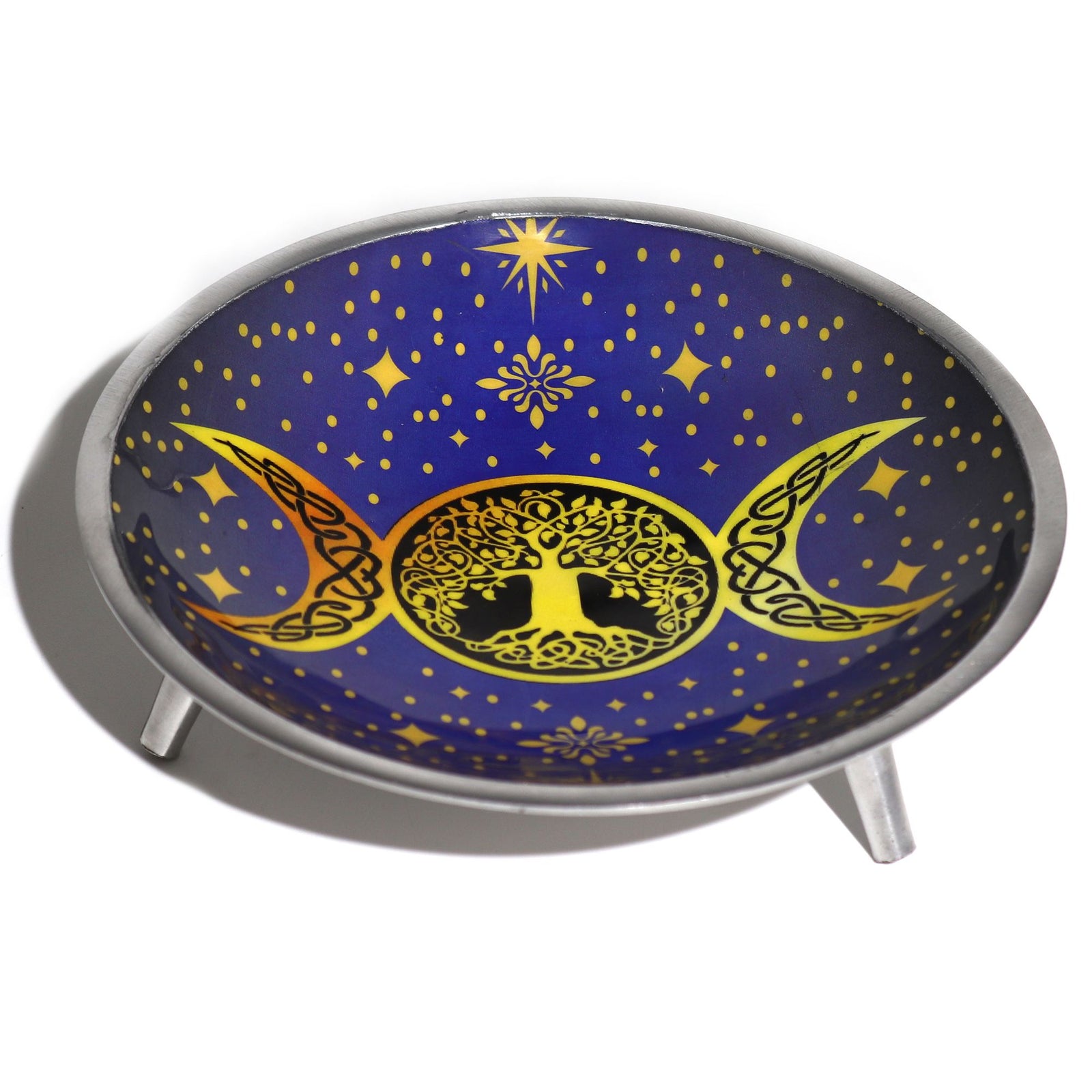 Triple Leg Enamelled Offering Plate - Purple Triple Moon product image