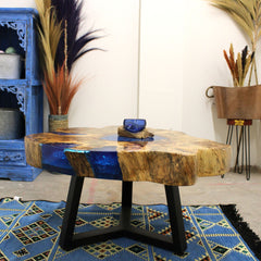 Tamarind and Resin Coffee Table - Sky Blue product image 9