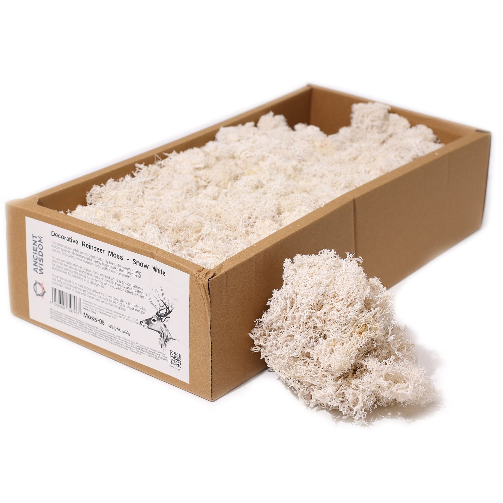 Decoration Reindeer Moss - Snow White - (approx 500gm) product image