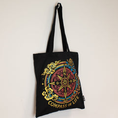 Iconic Classic Tote Bag - Compass of Life - Black 6oz product image 4