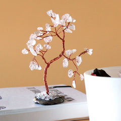Gemstone Tree - Rock Quartz on Black Agate Base (35 stones) product image