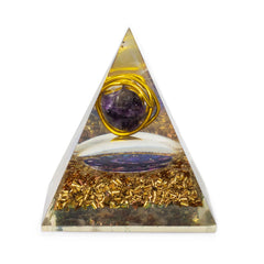Med Organite Pryamids 7x6cm - Wrapped Amythist - Copper Chips product image 3
