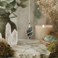 Raw Gemstone Pendulum - Moss Agate product image 4