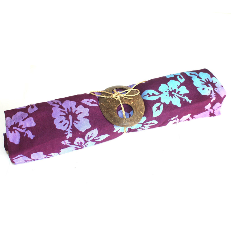 Bali Block Print Sarong - Orchids - Purple product image
