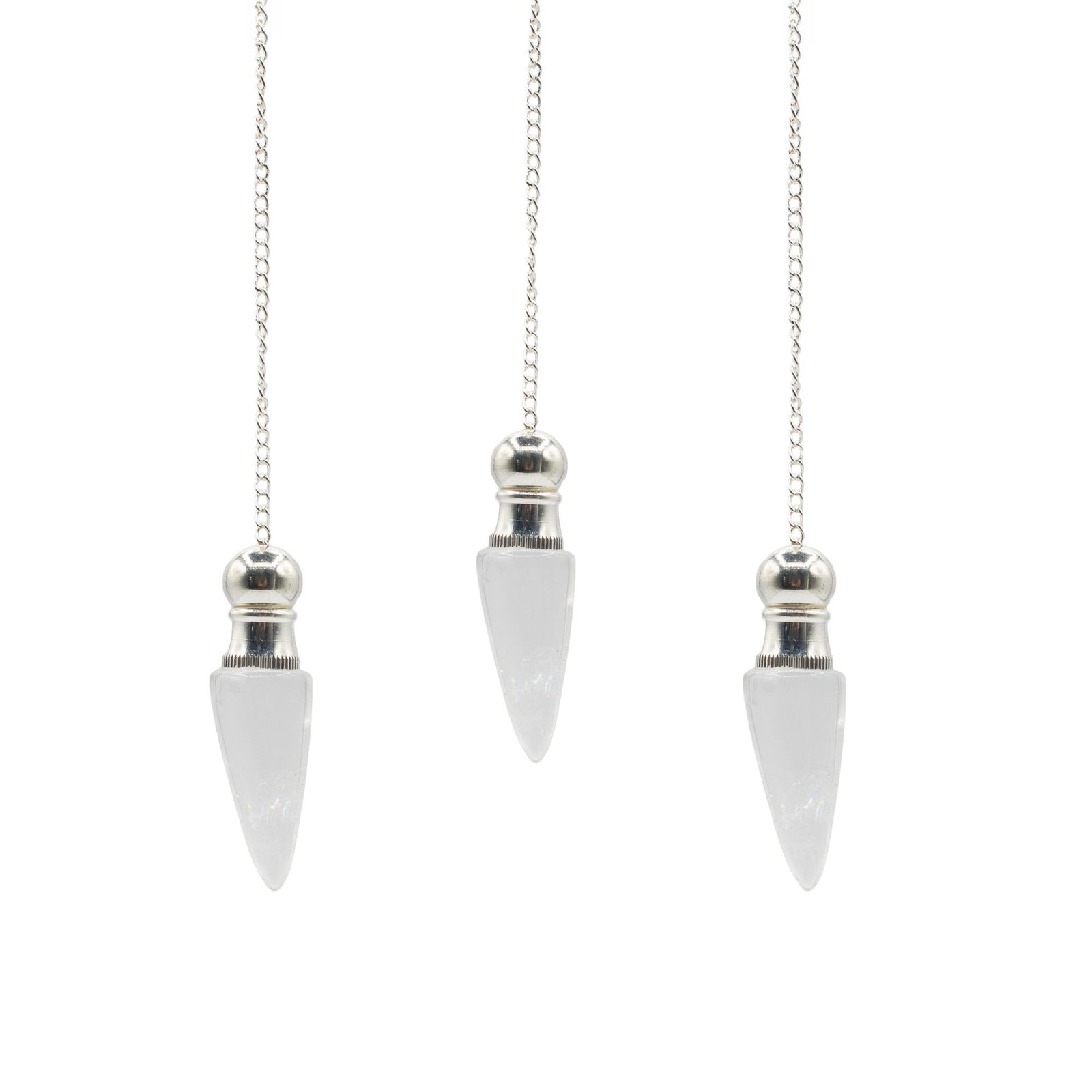 Secret Cavity Discovery of Truth Pendulum - Clear Quartz - Silver Plated product image
