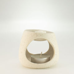 Ceramic Zen Oil Burner - Round Pebble - Speckled Off-White product image 4