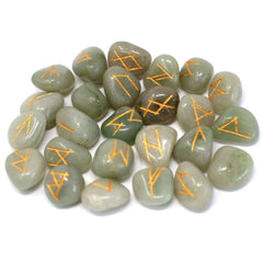 Runes Stone Set in Pouch - Green Aventurine product image 2