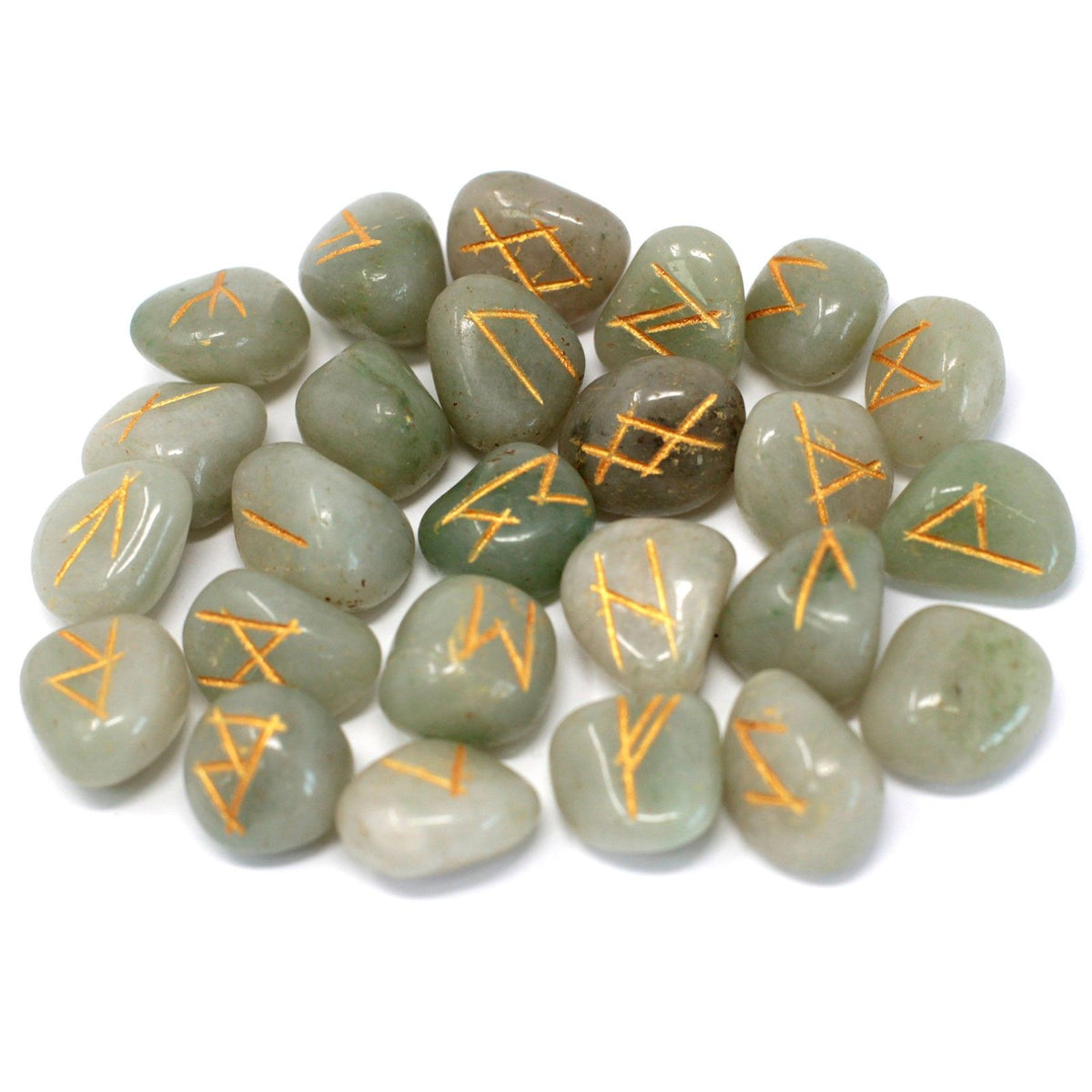 Runes Stone Set in Pouch - Green Aventurine product image 2