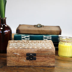 White Washed Wooden Box - 6x4 Slavic Design product image 6