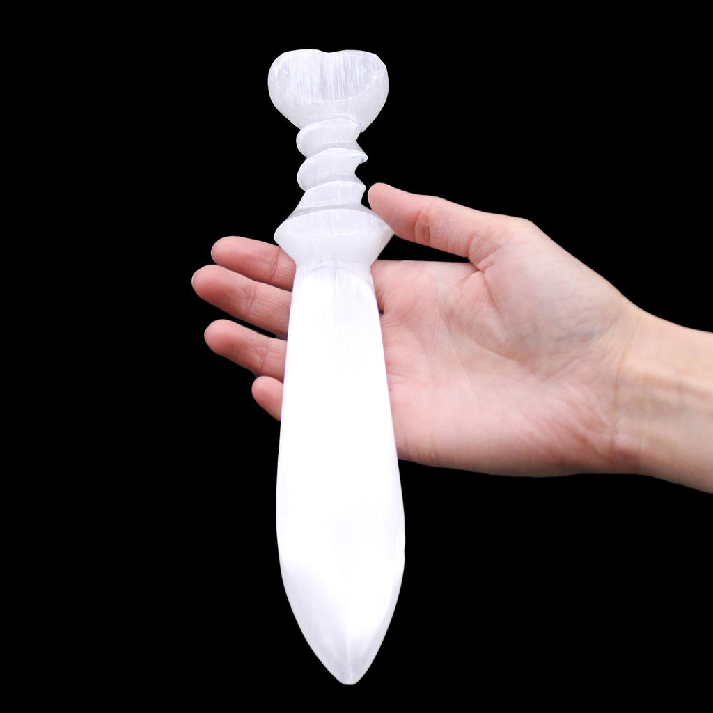 Selenite Lrg Ritual Knife - Spiral (25cm) product image 4