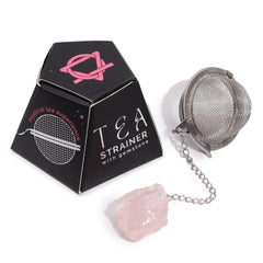 Raw Crystal Gemstone Tea Strainer - Rose Quartz product image