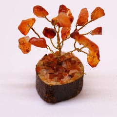 Mini Gemstone Tree On Wood Base - Carnelian (15 stones) product image 2