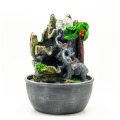 Tabletop Water Feature - 25cm - Elephants & Palm Tree product image 2