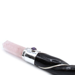 Twisted Healing Wand - Silver Rose Quartz Sphere product image 3